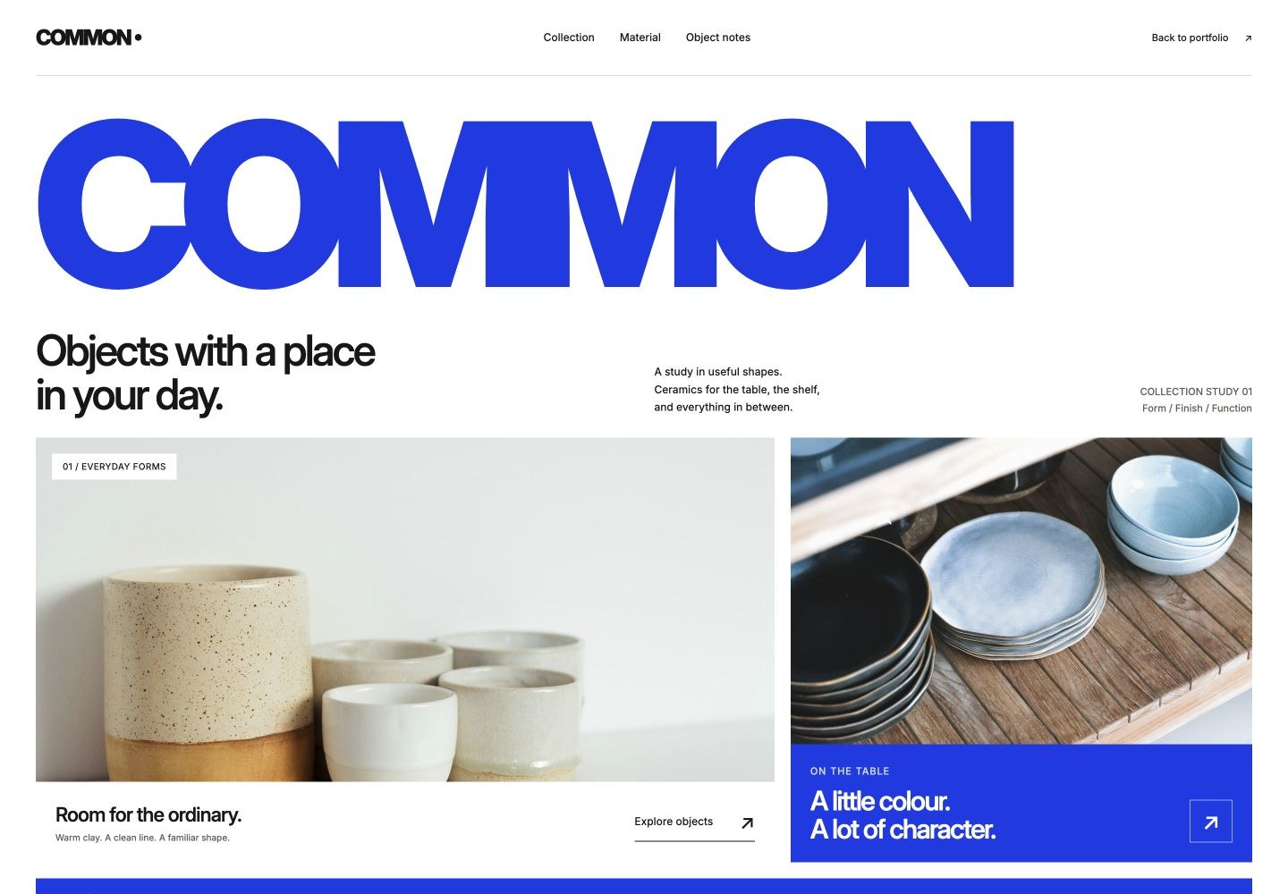 Designeksempel: Common. Webshop og produktdesign.